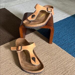 Birkenstock Tan Leather Sandals with Buckle